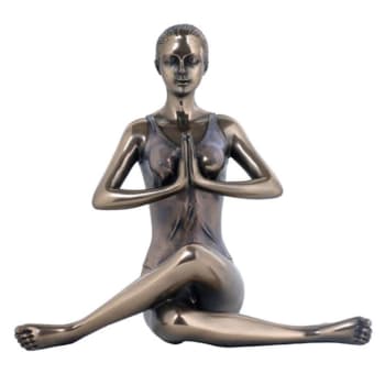 Statuette yoga en résine couleur bronze