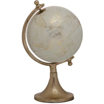Décoration Globe Terrestre Or et Crème