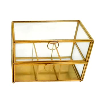 MIRA - Boîte à bijoux avec compartiments 2 tiroirs verre