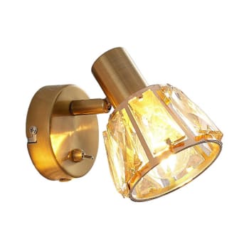 Lámpara de pared de metal dorado