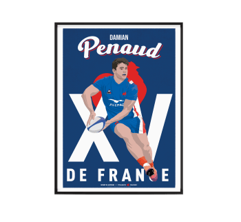 RUGBY - Affiche Rugby - XV de France - Damian Penaud 40x60 cm
