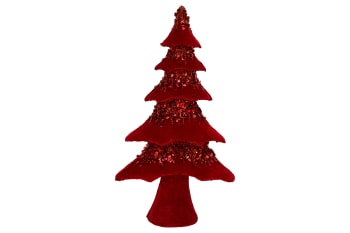 Weihnachtsbaum aus Samt, rot, 25X12XH43 cm