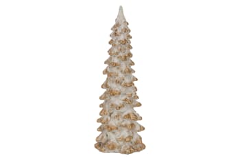 12 Weihnachtsbäume aus Polyresin, gold-weiß, 5X5XH15 cm