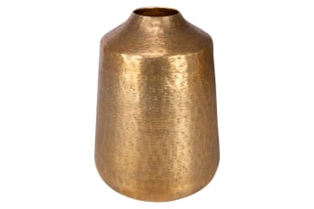 Vase aus Aluminium, vergoldet, 23X23XH28,5 cm
