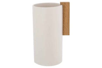 Vase aus Sandstein, beige, 8X8XH16 cm