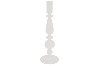 Kerzenhalter aus Glas, weiß, 8,5x8,5xH25,5 cm