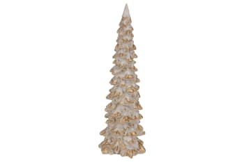 6 Weihnachtsbäume aus Polyresin, gold-weiß, 8X8XH25 cm