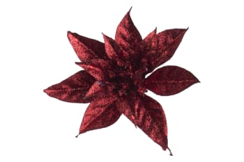 12 Blumen mit Plastikclip, rot, D8 cm