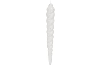 12 Aufhänger Cone mit Glitter aus Kunststoff, weiß, 4X4XH25 cm