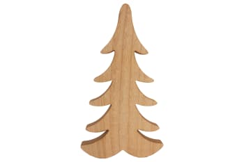 6 Weihnachtsbäume aus Holz, braun, 16X2XH28 cm