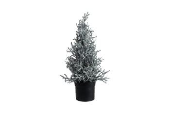 Weihnachtsbaum mit 15 Led-Lichtern aus Kunststoff, Silber,13x13x33 cm