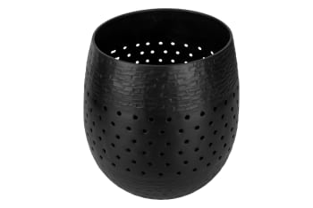 Kerzenhalter aus Aluminium, schwarz, 15,5X15,5XH17 cm.