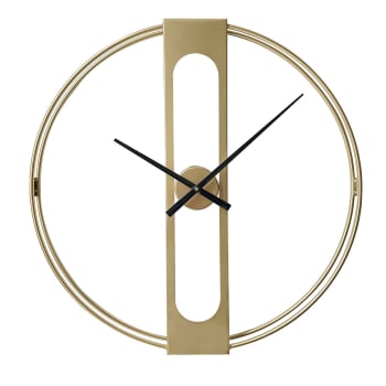 Wanduhr, Metall, 80cm, gold