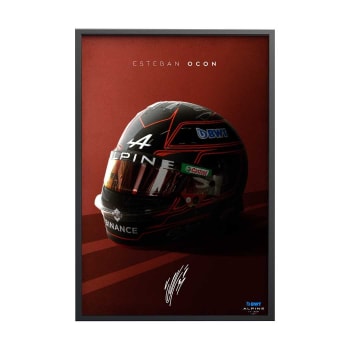 F1 - Affiche BWT Alpine F1 Team 2023 - Casque Esteban Ocon 40x60 cm