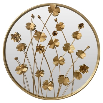 Wandspiegel, Metall, 71x71 cm, gold