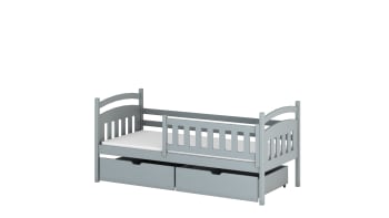 TERRY - Kinderbett aus Kiefernholz, grau, 90x190
