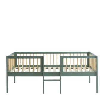Sasha - Cadre de lit pour enfant avec échelle en bois 90x190cm vert