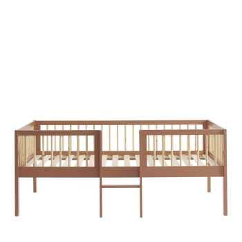 Sasha - Cadre de lit pour enfant avec échelle en bois 90x190cm terracotta