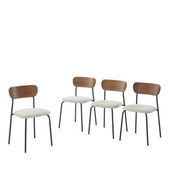 Lot de 4 chaises en velours pieds en métal - HEKI