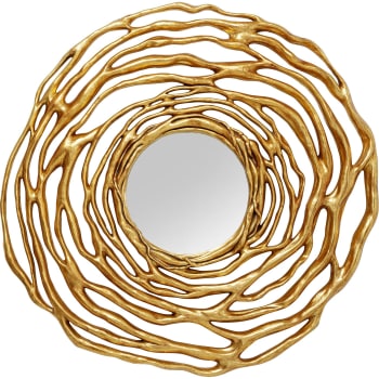 Twiggy - Miroir en polyrésine dorée D121
