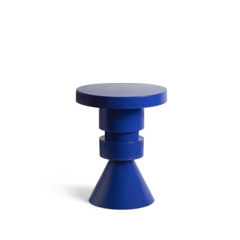 BENNET - Table d'appoint en métal avec finition satinée Bleu Prusse