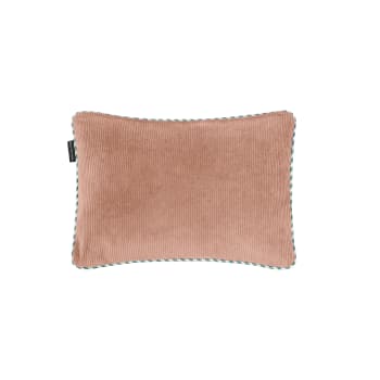 CORDUROY - Cuscino reversibile velluto a coste rosa e marrone 50x35