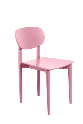SANDRO - Chaise en bois de hêtre massif rose