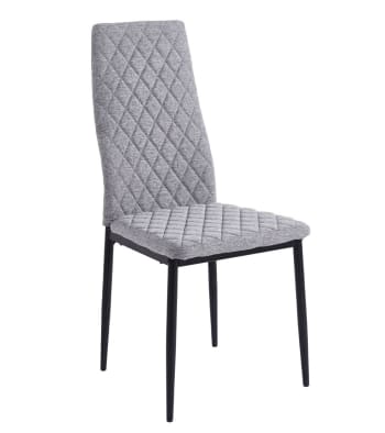 ADA - Pack 4 sillas tapizadas tipo rombos gris patas negras