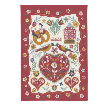 Strofinaccio Grande In Cotone Dubout - Retour Des Courses - 60x80 Cm - Prodotto In Francia - Winkler