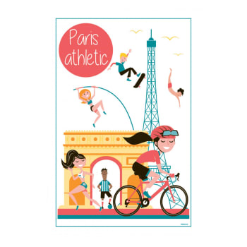 Paris - Torchon  athletic en coton blanc 48 x 72