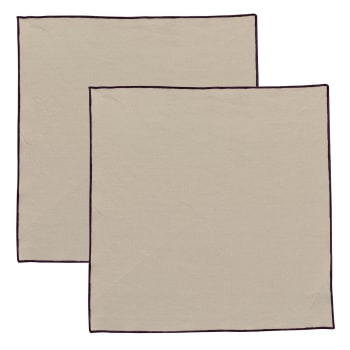 Lot De 3 Serviettes De Table 40x40 Cm En Coton Uni - Linge De Maison Charline Lin, Entretien Facile