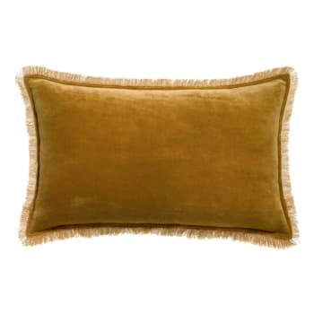 Fara - Coussin uni  en coton bronze 30 x 50