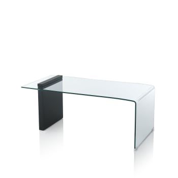 Feng - Tavolino in vetro e mdf nero