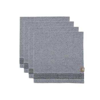 Hana - Serviettes de table (x4) coton  45x45 denim