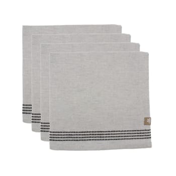 Hana - Serviettes de table (x4) coton  45x45 gris clair