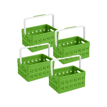 6er-Set Klappboxen mit Griff, 24L, grün SQUARE