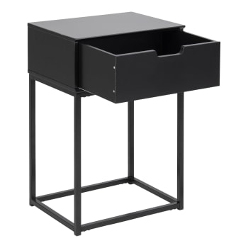 Il numero 1 del risparmio-COMODINO MODERNO SET 2 PEZZI CON CASSETTO E  RIPIANO 45X40X60CM ACCIAIO NERO