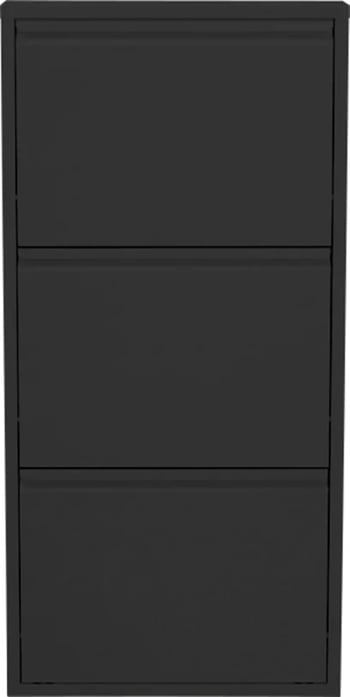 Caruso - Zapatero de 3 compartimentos negro