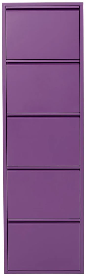 CARUSO - Casier à chaussures 5 tiroirs en acier violet