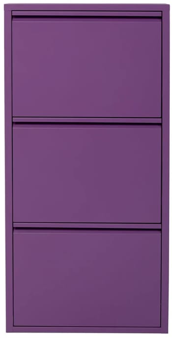 Caruso - Casier à chaussures 3 tiroirs en acier violet
