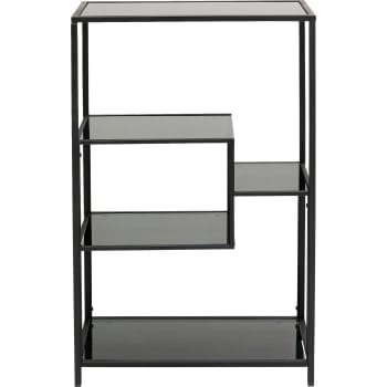 Loft - Etagère 100x60 en acier noir et verre teint