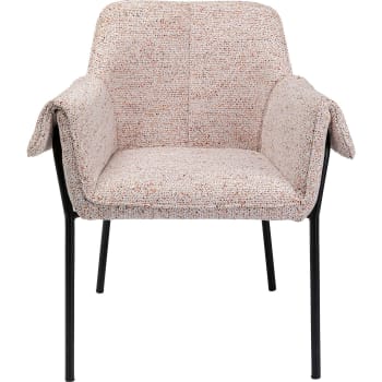 Bess flitter - Chaise avec accoudoirs en polyester terrazzo et acier noir