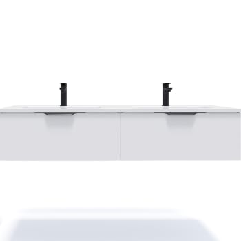 Soho - Meuble salle de bain double vasque 140cm 2 tiroirs Blanc
