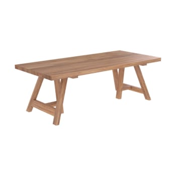 Maiwenn - Table rectangulaire 8 personnes en bois de teck recyclé 220 cm