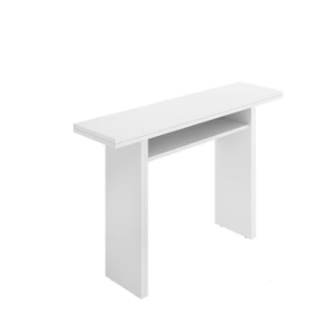 Rodella - Tavolo allungabile effetto legno bianco 110x33/66