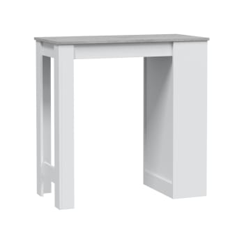 Glendale - Tavolo fisso con 3 ripiani effetto legno bianco e cemento