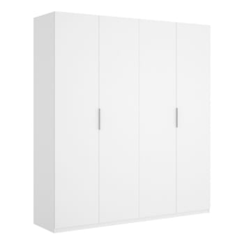 Dmaehl - Guardaroba grande effetto legno bianco 180x52h204 cm