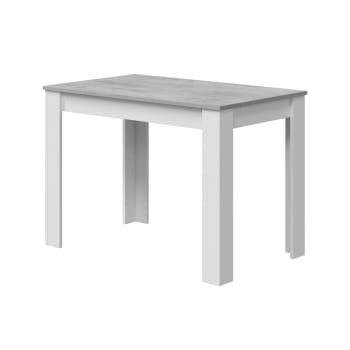 Lowell - Tavolo fisso effetto legno 109x67 cm bianco e cemento