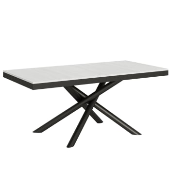 BARLETTA - Tavolo in legno da pranzo, Allungabile fino a 440 cm, Bianco Frassino