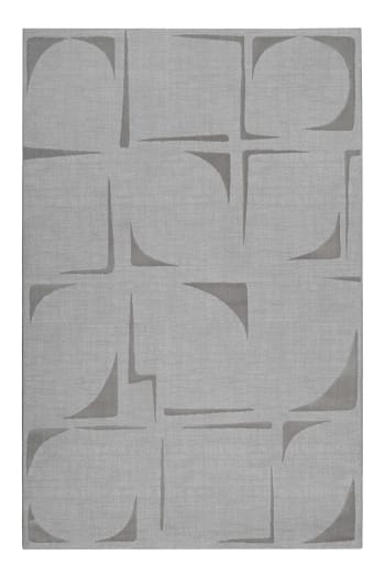 Nelle - Tapis ras gris chiné avec motif gris 80x150